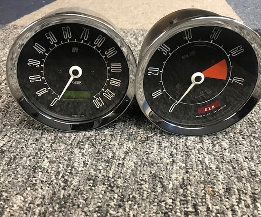 Refurbished classic car gauges