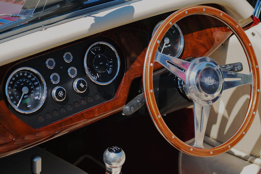 Photograph of classic car dashboard